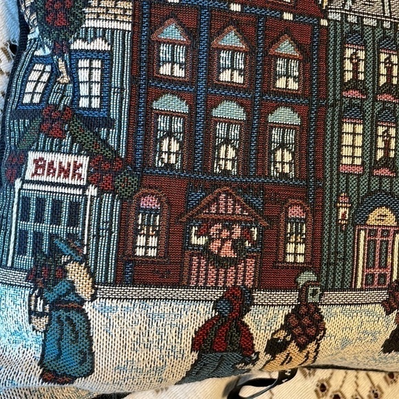 🌟Host  Pick🌟 DAKOTAH Tapestry Accent Town Village Scene Pillow - Picture 3 of 9